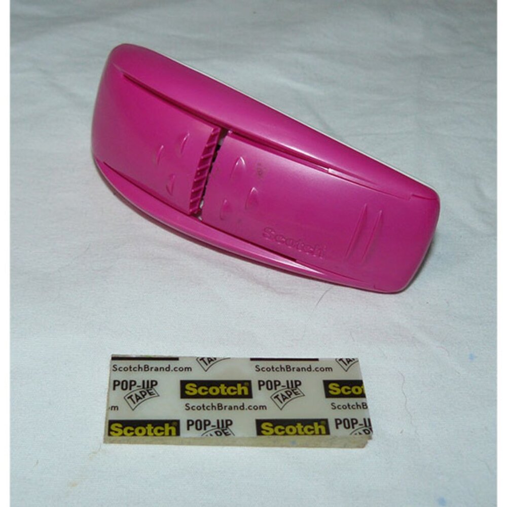 Discontinued Scotch 3M Pop Up Tape Hand Band Dispenser Pink + One REFILL STRIPS